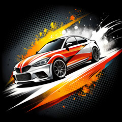Obraz premium abstract car decal wrap background designg runge