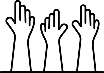Raise Hand Vector Outline Illustration
