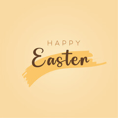 Happy Easter greeting Card, hand-drawing Lettering. Vector Typography Inscription