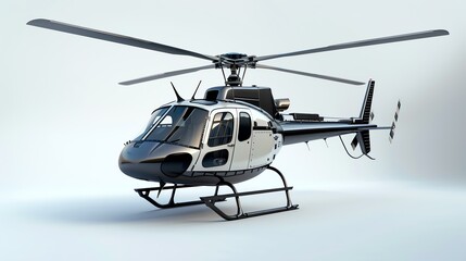 The sleek silver and black helicopter is a powerful machine that can transport people and cargo quickly and easily.