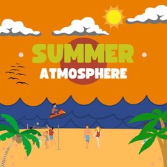 Summer Holiday Party design: Bright and Bold Vector Illustrations for Summer!