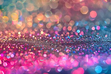 Colorful and Sparkling Background with Blurred Highlights. Concept Colorful Background, Sparkling Details, Blurred Highlights, Vibrant Colors