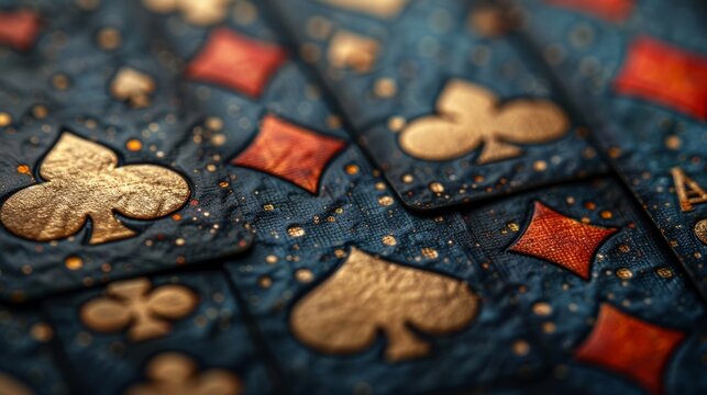 Textured close-up of playing cards