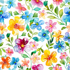 Fototapeta na wymiar Seamless pattern with watercolor flowers.Pattern of watercolor flowers.