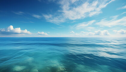 Obraz premium beautiful sea landscape with blue sky cloud background