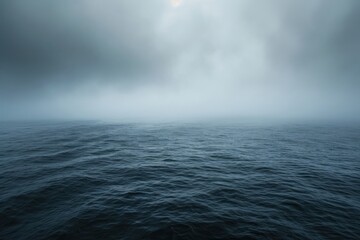 Ocean with the fog before storm outdoors horizon nature. - obrazy, fototapety, plakaty