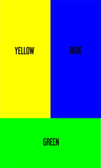 vector illustration of a mixture of 2 colors, a mixture of yellow and blue results in green