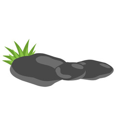 Illustration of Rocks With Natural Grass