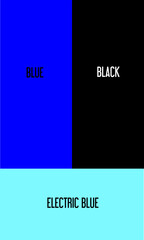vector illustration of a mixture of 2 colors, a mixture of blue and black results in electric blue