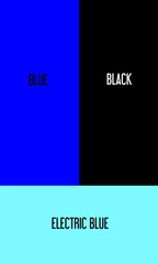 illustration of a mixture of 2 colors, a mixture of blue and black results in electric blue