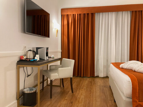 Italy, Rome - April 01, 2024: hotel room Shangri-la Roma by Omnia