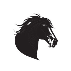 horse head vector illustration black | Silhouette of a horse head svg