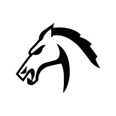 furious horse head vector illustration | Silhouette of a horse head black svg 