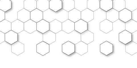 Abstract white background with hexagon and hexagonal background. Luxury white pattern with hexagons. abstract 3d hexagonal background with shadow. 3D futuristic abstract honeycomb mosaic background.