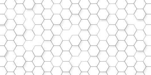 Abstract white background with hexagon and hexagonal background. Luxury white pattern with hexagons. abstract 3d hexagonal background with shadow. 3D futuristic abstract honeycomb mosaic background.