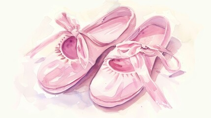 Whimsical Ballet Shoes on White Background Generative AI