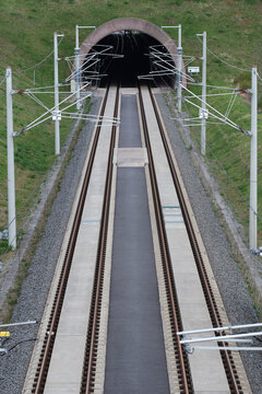 Schnellfahrstrecke Erfurt-N&uuml;rnberg mit Tunnel Behringen, s&uuml;dliches Portal, Th&uuml;ringen, Deutschland