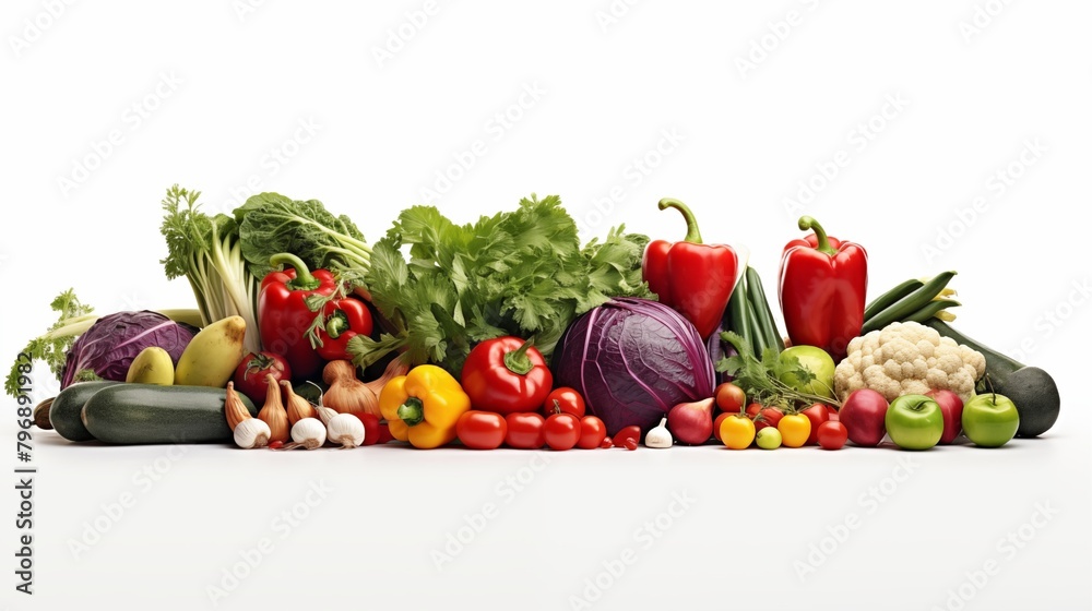 Poster vegetables on a white background.