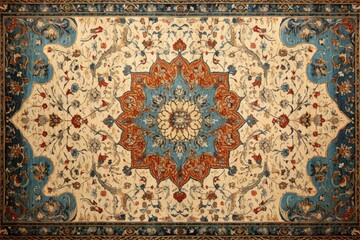 Obraz premium Medieval Persian painting art of Persian rug pattern backgrounds tapestry accessories.