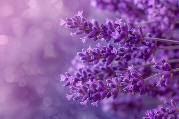 A bunch of purple lavender flowers with a blurry background