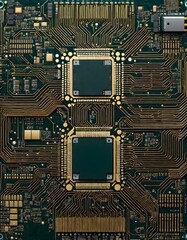 Highly detailed computer chips showcasing intricate circuit designs, Generative AI.