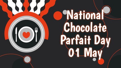 National Chocolate Parfait Day web banner design illustration 