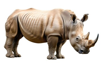 Fototapeta premium Big african Rhino isolated on white background