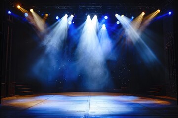 Stage with lights, lighting devices