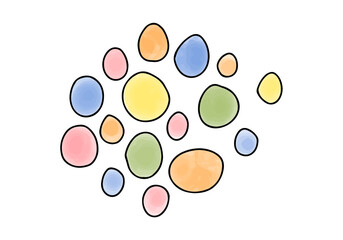 Watercolor doodle element. Colored circles. Vector illustration.