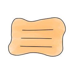 Hand drawn doodle watercolour frame with copy space. Vector illustration.