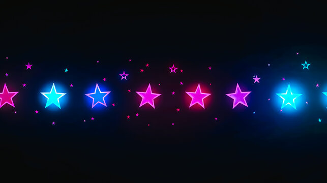 Etoiles lumineuses dans les tons rose sur fond noir