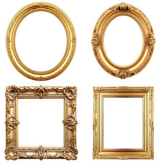 Ornate baroque picture frame. Luxurious historical art border