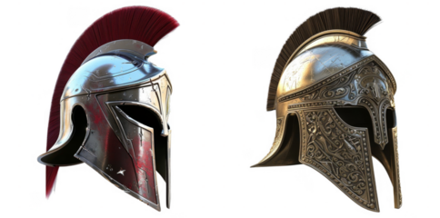 Roman centurion mask helmet isolated with no background