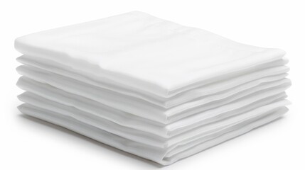   A stack of napkins, all white, atop another stack