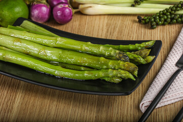 Dietary cuisine - boiled aspargus stem