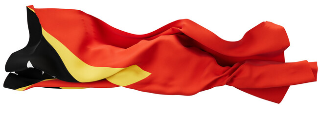 Vibrant east timor Flag Waving Elegantly Against Black Background