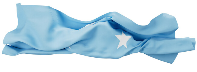 Serenely Waving Flag of the Federated States of Micronesia on Dark Background