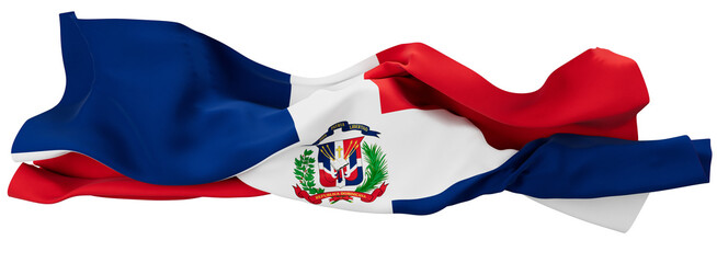 Elegant Display of the Dominican Republic Flag with Emblem Centerpiece