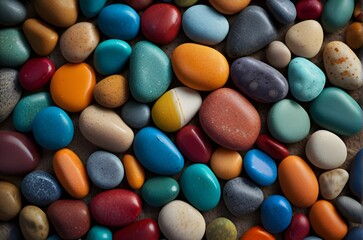Colorful rocks backgrounds, beach rocks backgrounds, small rocks images, beautiful rocks backgrounds and high quality images. Generative AI
