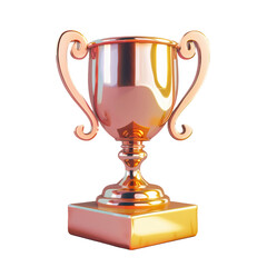 Transparent Background Trophy: Shiny Award Object with Clear Cutout