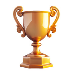 Transparent Background Trophy: Shiny Award Object with Clear Cutout