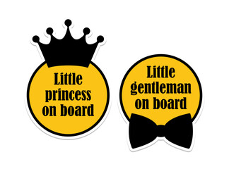 Baby on Board Little Princess Little Gentleman Car Decal Sticker