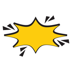 Yellow Boom comic explosion.  Speech bubble. White background. Stock image. Vector illustration. EPS 10.