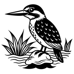 Obraz premium kingfisher silhouette vector illustration svg file