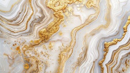 A sumptuous background of white and gold marble texture, enhancing any room with its natural elegance, ideal for wallpaper or ceramic wall art