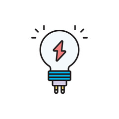 Light Bulb icon design with white background stock illustration