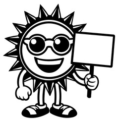 Summer Sun Cartoon silhouette vector illustration 