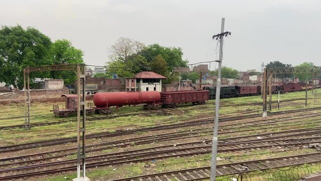 Old network of trains in Lahore Pakistan for travelling between two cities.