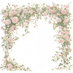 Obraz na płótnie Canvas Intricate and Stylish Rose Arch - A Beautiful Blossom-Filled Frame for Your Designs