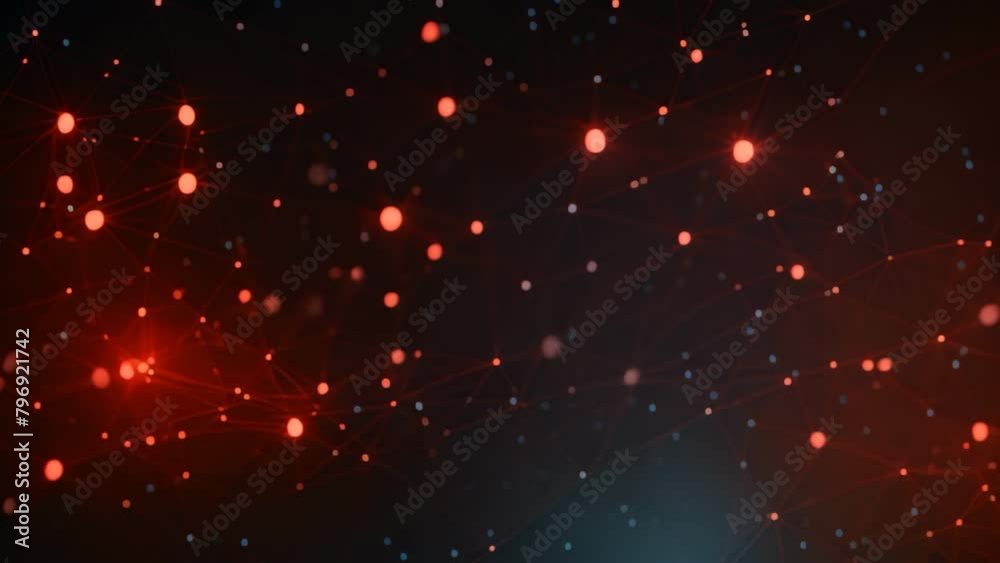 Poster abstract polygonal space low poly dark background with connecting dots and lines, complex digital ne